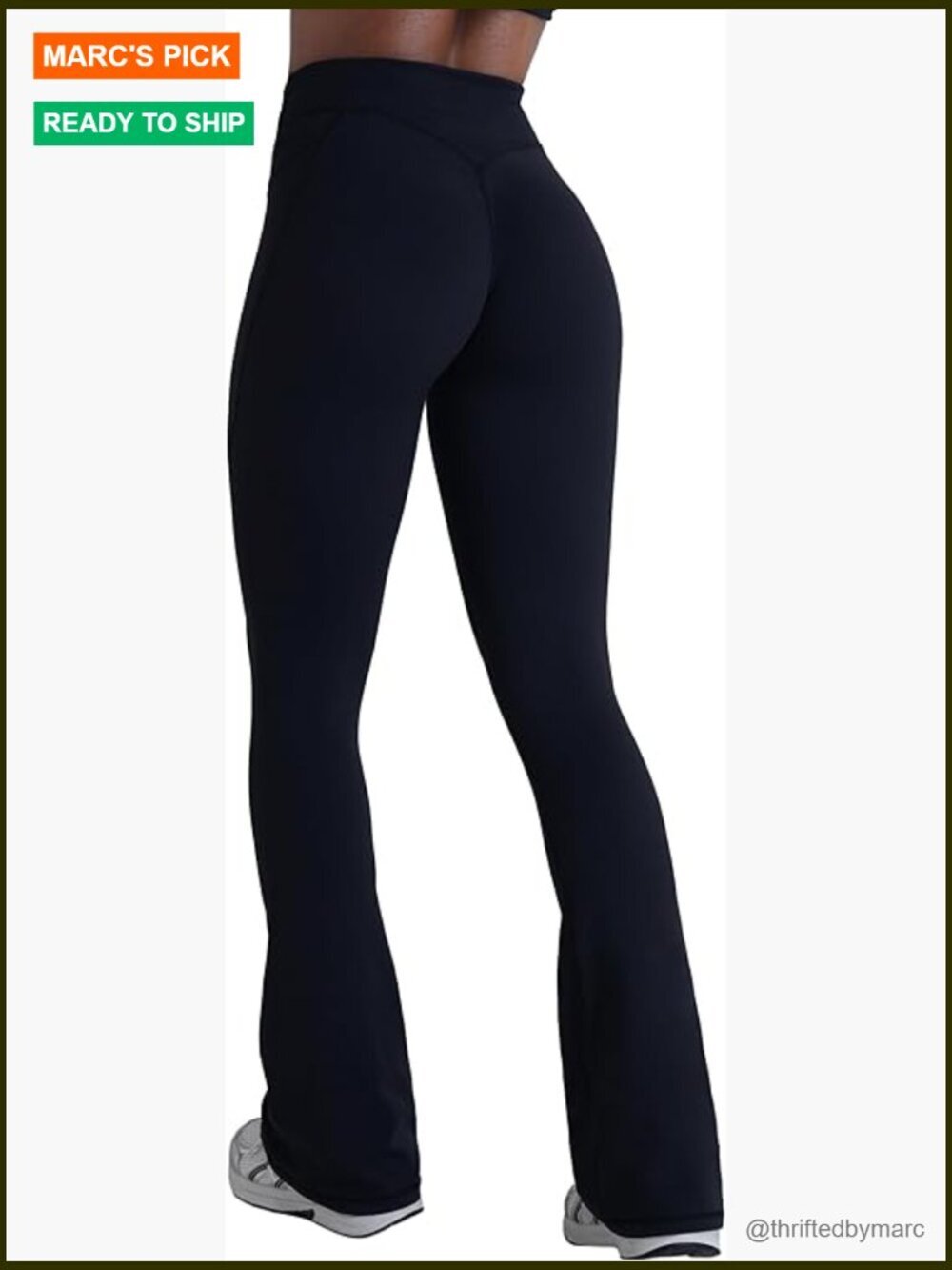 Flared Yoga Pants with Pockets, No Front Seam, Booty Lift